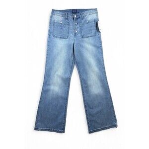 Scoop Sailor Jeans Women’s 12 Button Fly Wide Leg High Rise Denim NWT Coastal